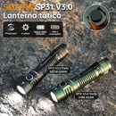 Nova lanterna tática LED Sofirn SP31 V3.0 com interruptor duplo USB C 18650, indicador de energia recarregável, 6000K e 5000K
