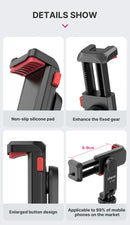 Suporte vertical para celular Ulanzi ST-06S para câmera DSLR, monitor, tripé, braçadeira para gravação de vlogs com smartphone