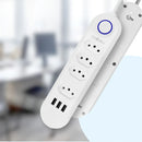 Filtro de Linha Cabo 2M Tomada Energia 4, Entrada USB 3 e 1 Botão Liga e Desliga Geral - 100-220V,10A