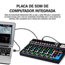 Mesa de Mixagem VEDO AF7: Mesa de Mixagem Analógica com Placa de Som Digital Integrada, 7 Canais, Configurações de Função Personalizadas, Console de Mixagem Analógica para Palco