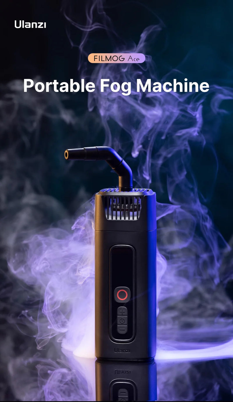 Máquina de fumaça de gelo seco portátil Ulanzi FM01 Ace Fog Machine 40W Estúdio de filmagem de vídeo curto Efeitos de palco Controle sem fio