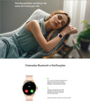 Relógio Feminino AURAFIT ELLA 1, AMOLED 1,32" , 150+ Modos Esportivos, Monitor Ciclo Menstrual, Saúde, Android/iOS