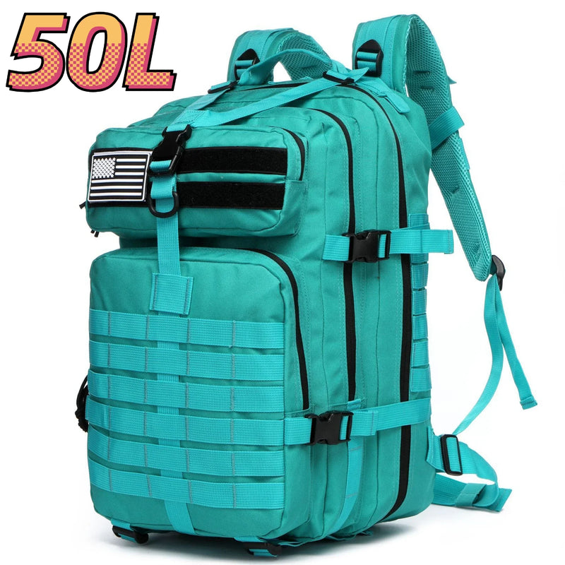 Mochila de nylon impermeável 30L/50L 1000D para caminhadas, pesca e caça, para atividades ao ar livre, esportes táticos, acampamento e caminhada