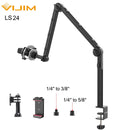 Suporte para microfone de mesa VIJIM LS24, braço de microfone com suspensão ajustável em 360° e parafuso de 1/4, suprimentos para estúdio fotográfico