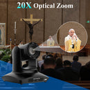 Câmera PTZ 4K KATOVJJTS com PoE, USB 3.0, IA, Enquadramento e HDMI para Conferências e Vídeo ao Vivo em Igrejas