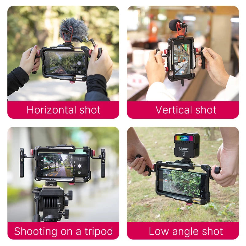 Suporte para celular Ulanzi Lino para vídeo e vlog, com alça para iPhone X de 5,4'' a 6,7'', 11, 12, 13, 14 Pro Max, Android, fotografia