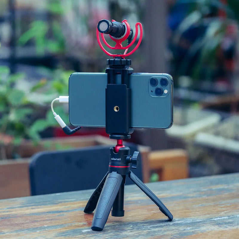Ulanzi MT-08 Mini Tripé Extensível Portátil para Vlog, Smartphone, Selfie Stick, Tripé com Suporte para Câmera Canon, Sony, Nikon, DSLR e Celular