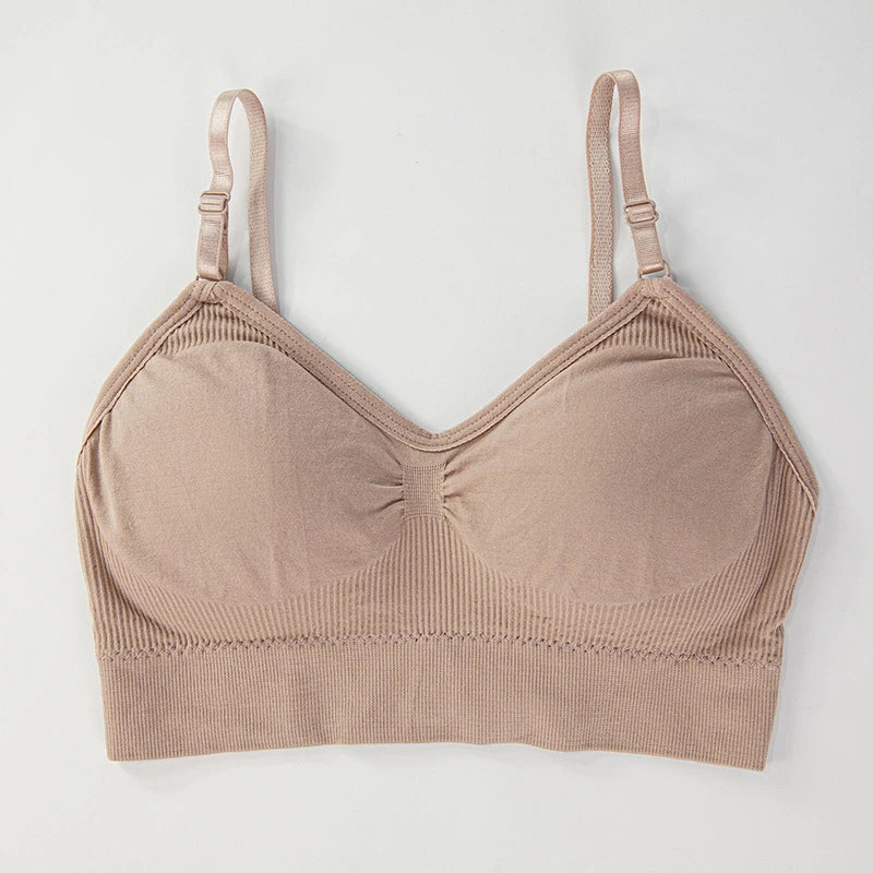 Sutiã feminino sem costura, secagem rápida, respirável, ioga, academia, corrida, push up, top esportivo à prova de choque
