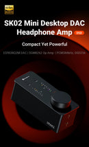 Fosi Audio SK02 Amplificador de Fone de Ouvido USB Hi-Fi Mini DAC USB para Fones de Ouvido Balanceados de 3,5 mm e 4,4 mm com Suporte a DSD