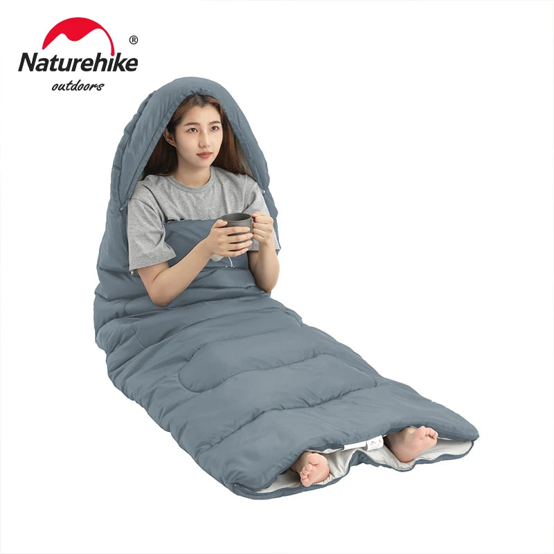 Saco de dormir Naturehike Y150 3 estações, impermeável, ultraleve, com capuz, para adultos, acampamentos ar livre