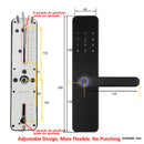 Fechadura Elétrica Inteligente para Porta com Impressão Digital e Alça Maior e Chave/Aplicativo de Desbloqueio Remoto RAYKUBE F7 Tuya WiFi