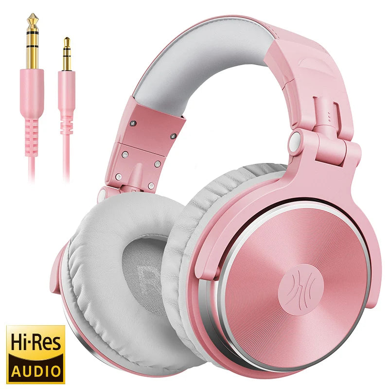 Fones de ouvido com fio Oneodio Pro 10, áudio de alta resolução, fone de ouvido com fio, estéreo, profissional para DJ, com microfone, sobre a orelha, fone de ouvido de estúdio