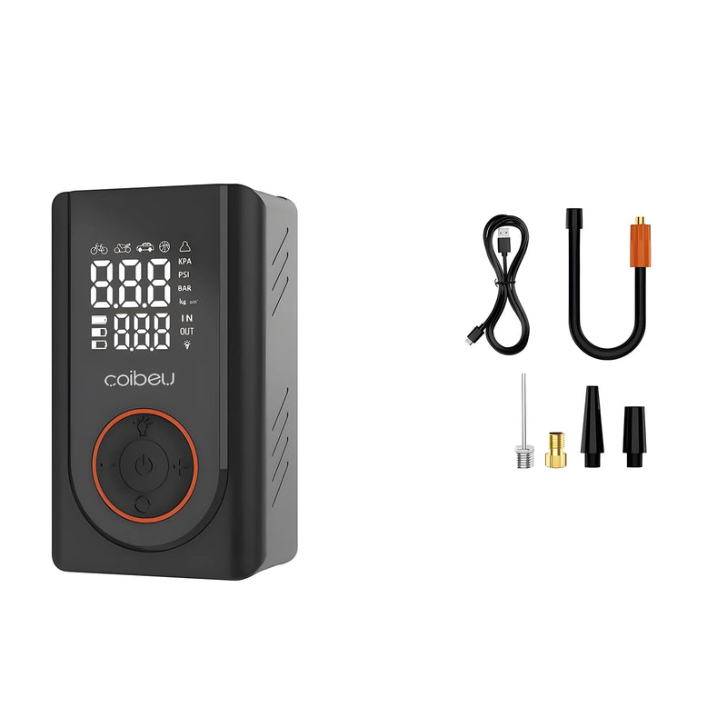 Bomba de inflação portátil sem fio de 60 W, bateria de 1800 mAh * 2,5 modos (carro/bicicleta/motocicleta), desligamento automático por LED, tipo C
