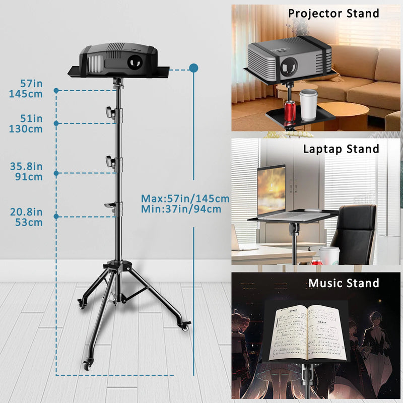 Suporte de tripé para projetor SH - Tripé para laptop com altura ajustável, mesa de apoio para DJ, suporte de mesa para computador ao ar livre para palco ou estúdio