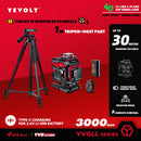 Nível a laser verde série YEVOLT YVGLL4XS, 3/4 planos, 12/16 linhas, autonivelante, 360 graus, 3D/4D, horizontal e vertical, 3,6 V, 3 Ah, ferramentas elétricas