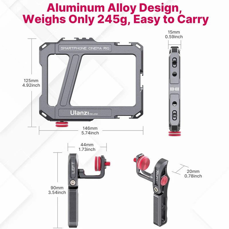 Capa protetora universal para smartphone Ulanzi Lino com alça lateral para iPhone 16, 15, 14, 13, 12 Pro Max, Samsung, Xiaomi e OPPO