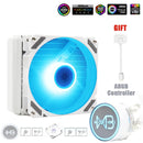 Ventilador e radiador PWM de refrigeração líquida Wovibo 120mm para processador com 4 pinos RGB compatível com Intel 115x 1200 1700 2011 X79 X99 AM3 AM4