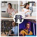 Microfone sem fio USB COMICA para jogos, com condensador e redução de ruído, luzes RGB, para PC, laptop, smartphone e streaming Uni Pro.