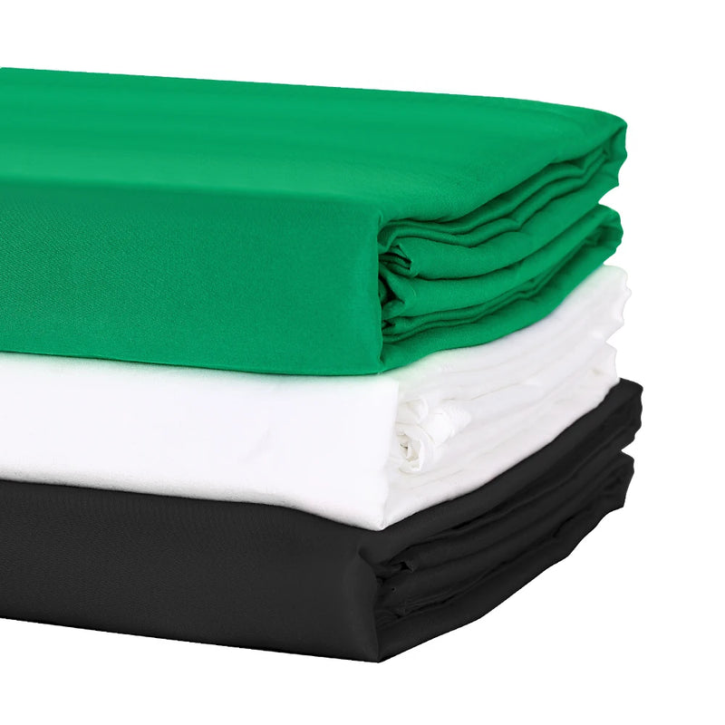 Kit de suporte de fundo com tecido verde para musselina, suporte telescópico ajustável com clipe para bolsa de transporte