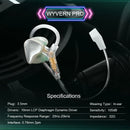 Fones de ouvido Kinera Celest Wyvern pretos com cabo e microfone, envio de IEMs brasileiros, fones de ouvido com fio Hi-Fi para jogos, para presente