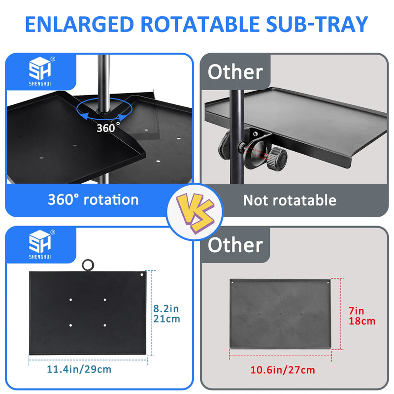 Suporte de tripé para projetor SH - Tripé para laptop com altura ajustável, mesa de apoio para DJ, suporte de mesa para computador ao ar livre para palco ou estúdio