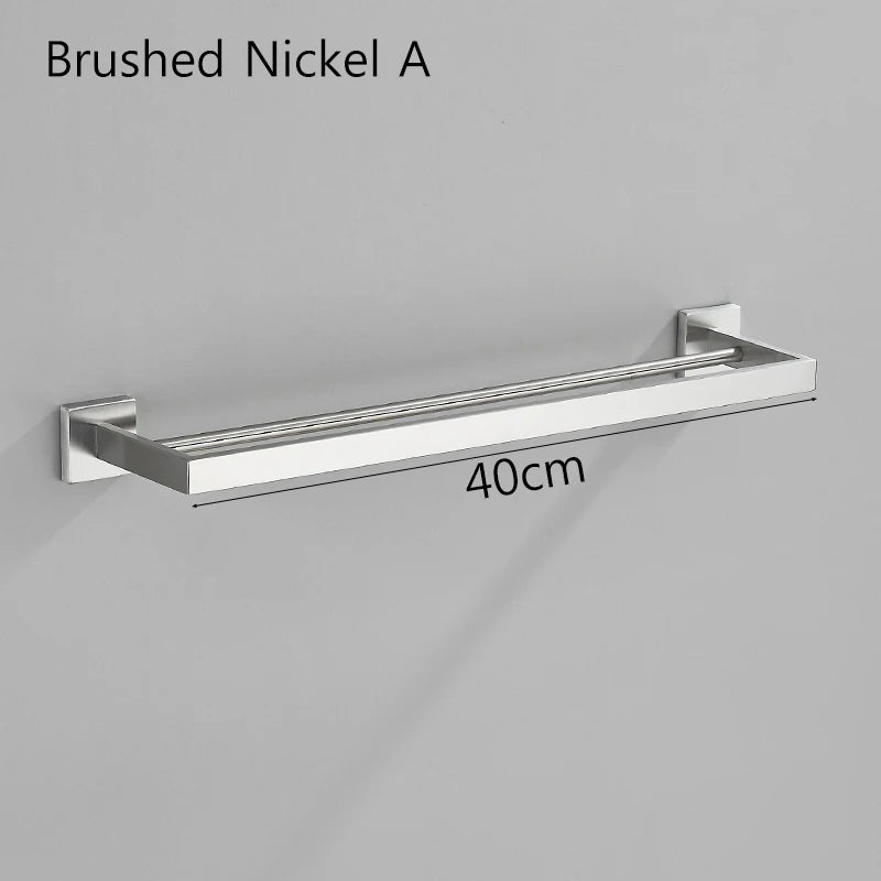 Acessórios para banheiro Toalheiro Aço inoxidável Toalheiro Acessórios para banheiro Prateleira de armazenamento Toalheiro duplo Dourado/Preto/Cromado