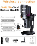 Microfone sem fio USB COMICA para jogos, com condensador e redução de ruído, luzes RGB, para PC, laptop, smartphone e streaming Uni Pro.