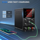 Fonte de alimentação de bancada regulada por CC USB KUAIQU, regulador de tensão ajustável de laboratório de 30 V, 10 A, 5 A, estabilizador de 60 V e 5 A, fonte de alimentação com interruptor