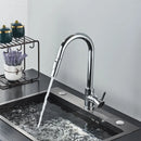 Torneira de cozinha FMHJFISD, torneira de cozinha dourada escovada, torneira de água retrátil, misturadora de alça única, rotação de 360 graus, torneira de chuveiro de cozinha