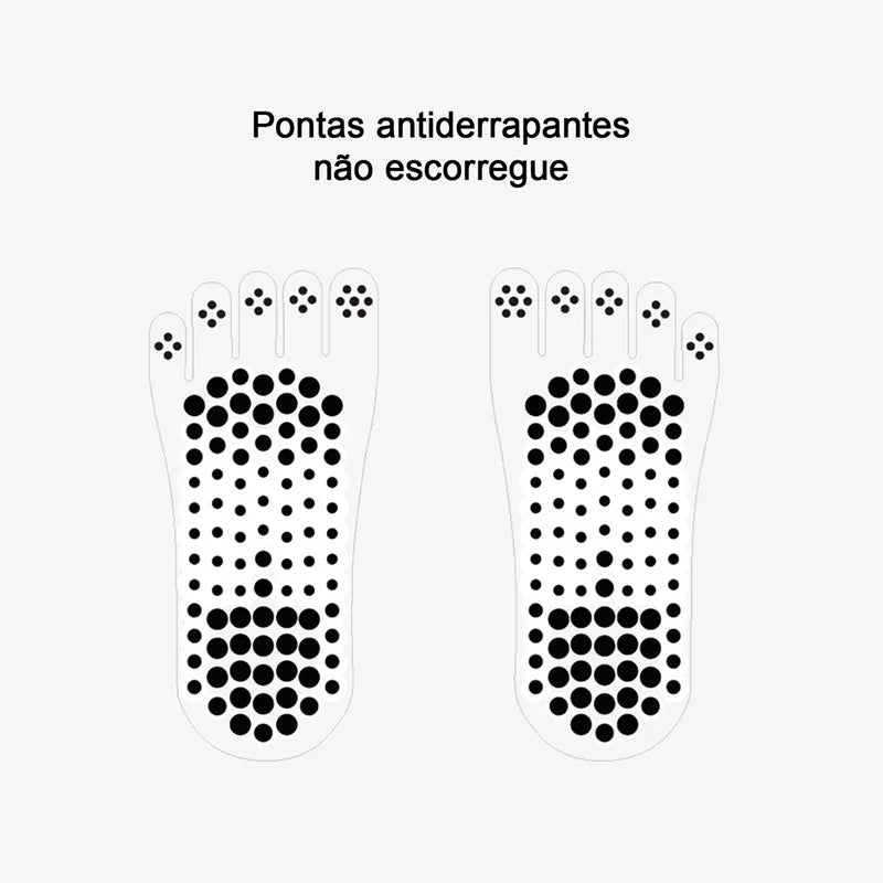Meias esportivas de cinco dedos com 3 almofadas, meias invisíveis de algodão com 3 almofadas, antibacterianas, desodorizantes e antiderrapantes.