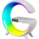 Luminária G Led RGB com Carregador por Indução, Despertador e Caixa de som Bluetooth para Mesa de Escritório