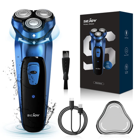 Sejoy Barbeador Elétrico para Homens Barbeadores Elétricos Recarregáveis Rotativos Barbeador Portátil de Viagem Ideia Presente Aparador de Barba