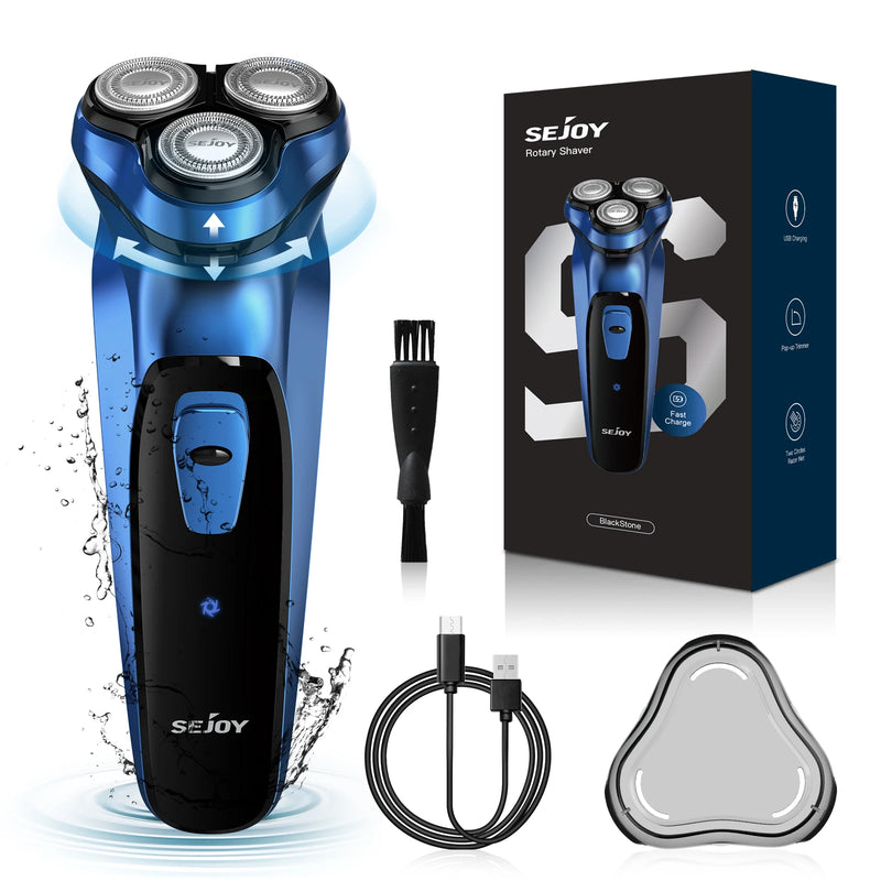 Sejoy Barbeador Elétrico para Homens Barbeadores Elétricos Recarregáveis Rotativos Barbeador Portátil de Viagem Ideia Presente Aparador de Barba