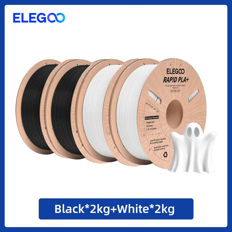 Filamento ELEGOO RAPID PLA+ de 1,75 mm, filamento para impressora 3D, suporta velocidade de impressão de 30-600 mm/s, compatível com a maioria das impressoras 3D FDM