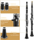 Clarinete em Si bemol, 17 chaves, 6 anéis, Blackwinds, instrumento musical de sopro profissional com estojo para acessórios.