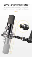 Suporte para microfone de mesa VIJIM LS24, braço de microfone com suspensão ajustável em 360° e parafuso de 1/4, suprimentos para estúdio fotográfico