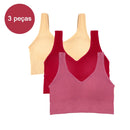 Sutiã esportivo feminino de 3 peças, roupa íntima para academia, roupa íntima feminina, sutiã respirável sem costura