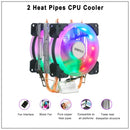 Cooler de processador X99 2011 V3 2 Heatpipes, radiador de CPU IWONGOU 3 pinos, ventilador RGB de 90 mm para PC Gamer para Intel 1366/1700/AMD/AM4