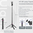 Ulanzi MT-79 2M Tripé Universal Portátil Suporte de Lâmpada de Liga de Alumínio LT028 Luz de Preenchimento Câmera Leve Câmera de Ação