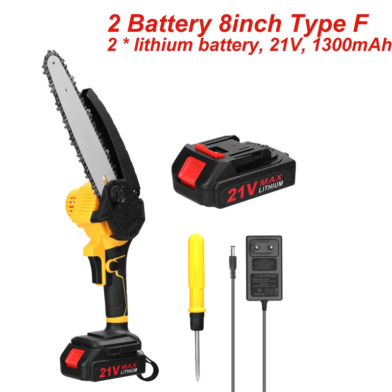 Motosserra KKMOON 21V 4/6/8 polegadas Serra elétrica de corrente sem fio Serra de poda portátil Serra elétrica portátil para marcenaria Ferramenta de corte
