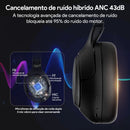 Fones de ouvido sem fio QCY H3 ANC Bluetooth 5.4 com áudio de alta resolução e cancelamento de ruído ativo híbrido de 43 dB 60H