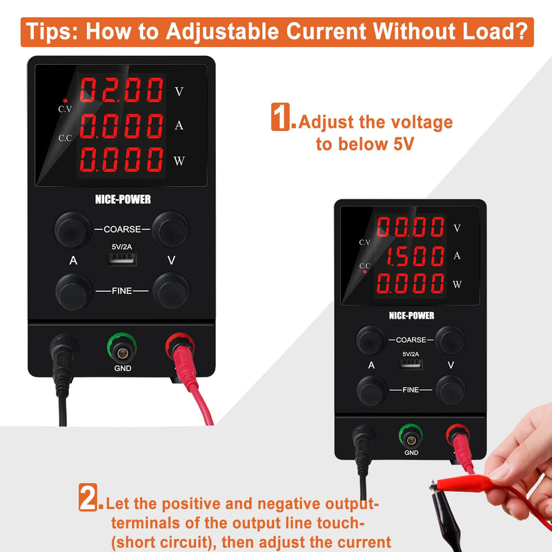 Fonte de alimentação de bancada regulada por CC USB KUAIQU, regulador de tensão ajustável de laboratório de 30 V, 10 A, 5 A, estabilizador de 60 V e 5 A, fonte de alimentação com interruptor