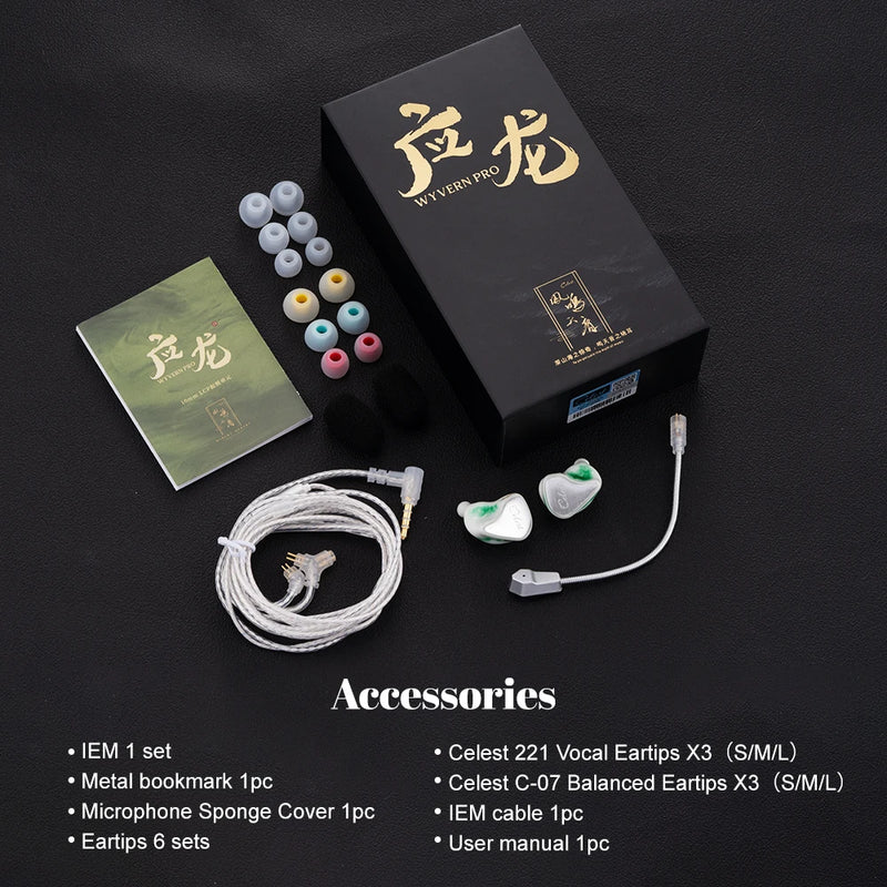 Novo fone de ouvido intra-auricular Kinera Celest Wyvern com cabo de microfone boom destacável IEMs Gaming Mic Headset Envio do Brasil