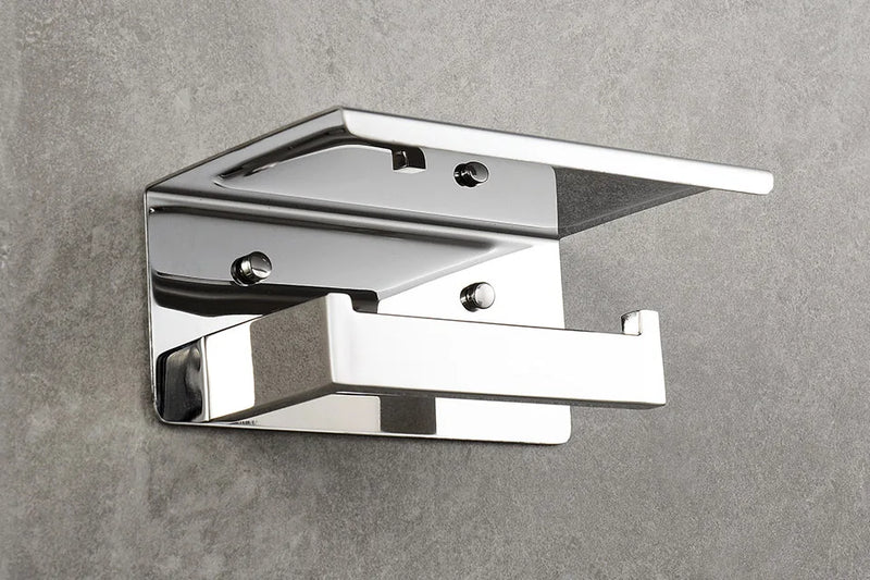 Acessórios para banheiro em aço inoxidável, espelho, cromado, polido, toalheiro, suporte para papel higiênico, barra de toalha, gancho, acessórios para banheiro