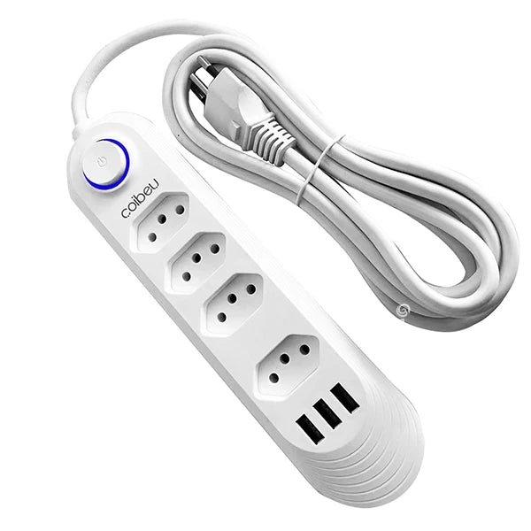 Filtro de Linha extensão com Tomada, universal, USB e Tipo C
