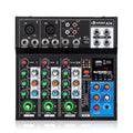 Mixer analógico VEDO AF4, placa de som digital mesclada, 4 canais, configurações de função personalizadas, console de mixagem analógico para transmissão ao vivo
