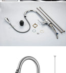 Torneira de cozinha preta, torneira de cozinha retrátil, misturador de pia de cozinha, pulverizador de jato de níquel escovado, cromado, torneira de água de cozinha