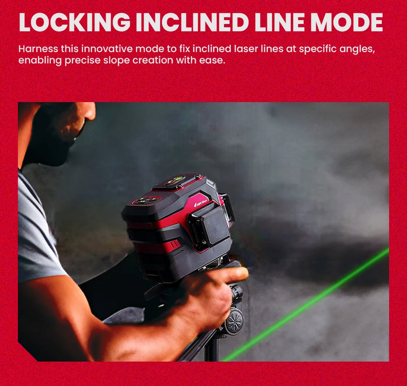 Nível a laser verde série YEVOLT YVGLL4XS, 3/4 planos, 12/16 linhas, autonivelante, 360 graus, 3D/4D, horizontal e vertical, 3,6 V, 3 Ah, ferramentas elétricas