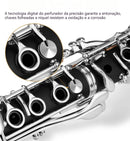 Clarinete em Si bemol, 17 chaves, 6 anéis, Blackwinds, instrumento musical de sopro profissional com estojo para acessórios.