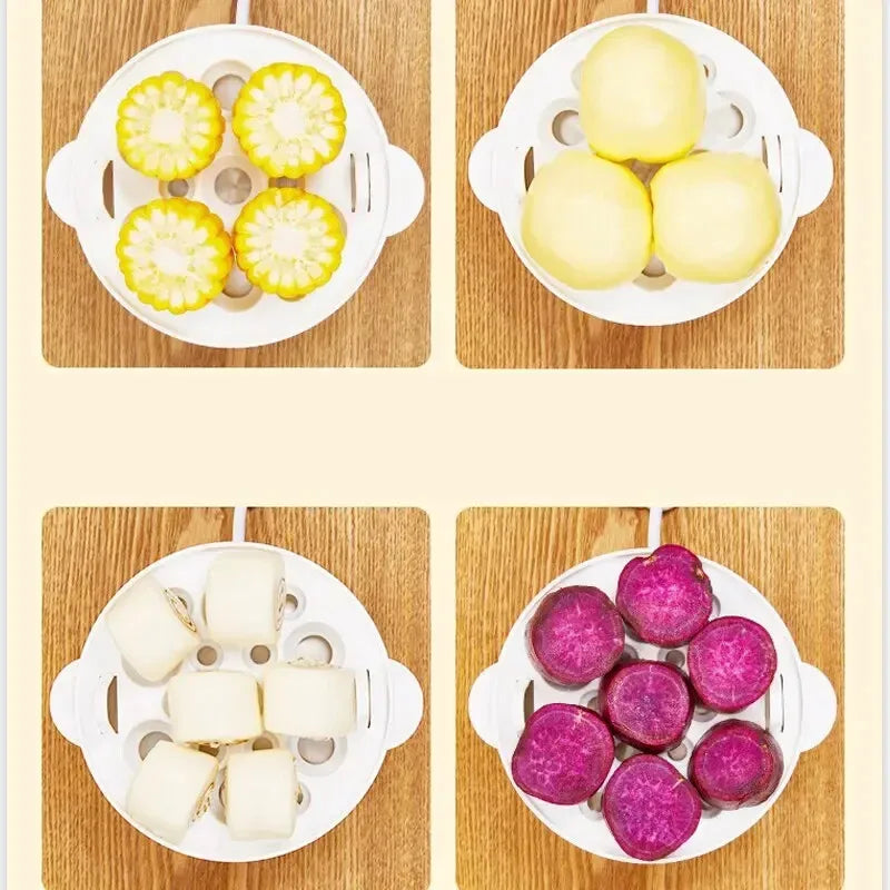 Mini vaporizador multifuncional de ovos e alimentos de três camadas doméstico